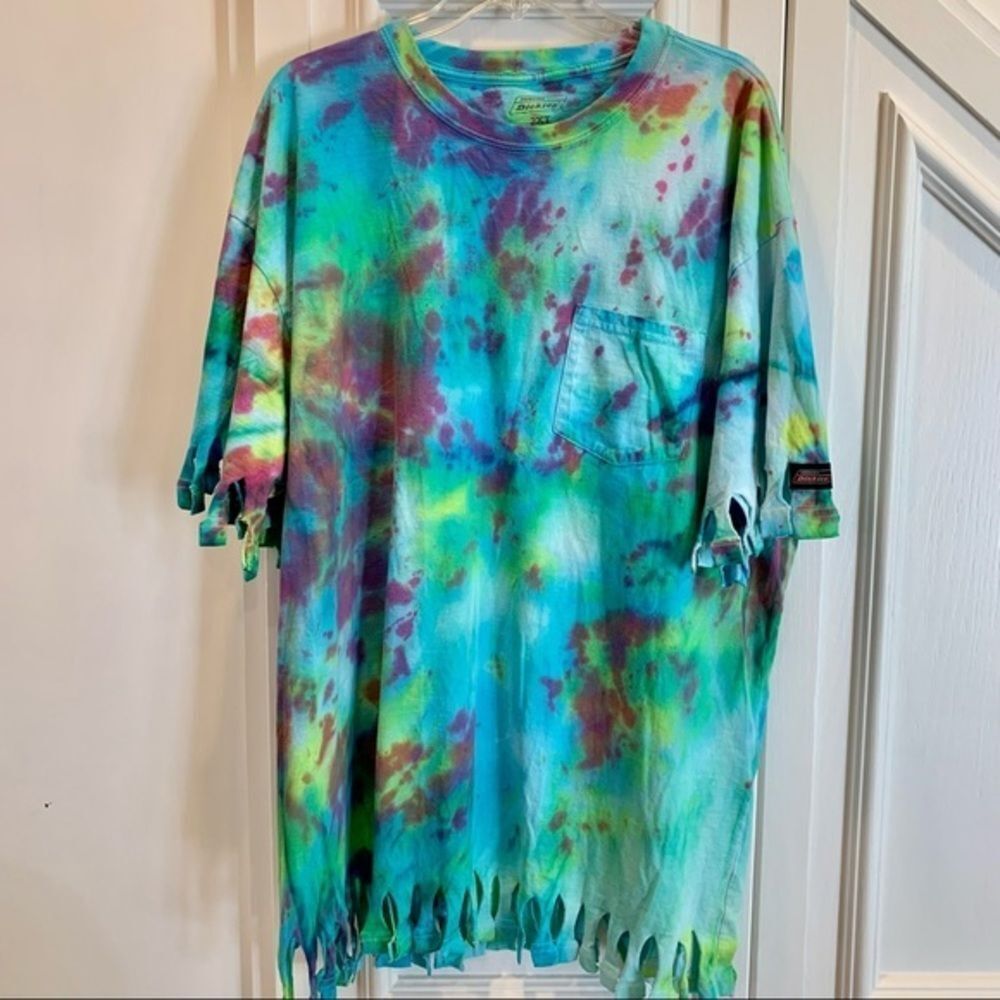 Dickies Tie Dye T-shirt Swim Coverup‎ 2XLT